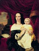 Portrait of Johana de Geer-Trip with daughter., Ferdinand bol